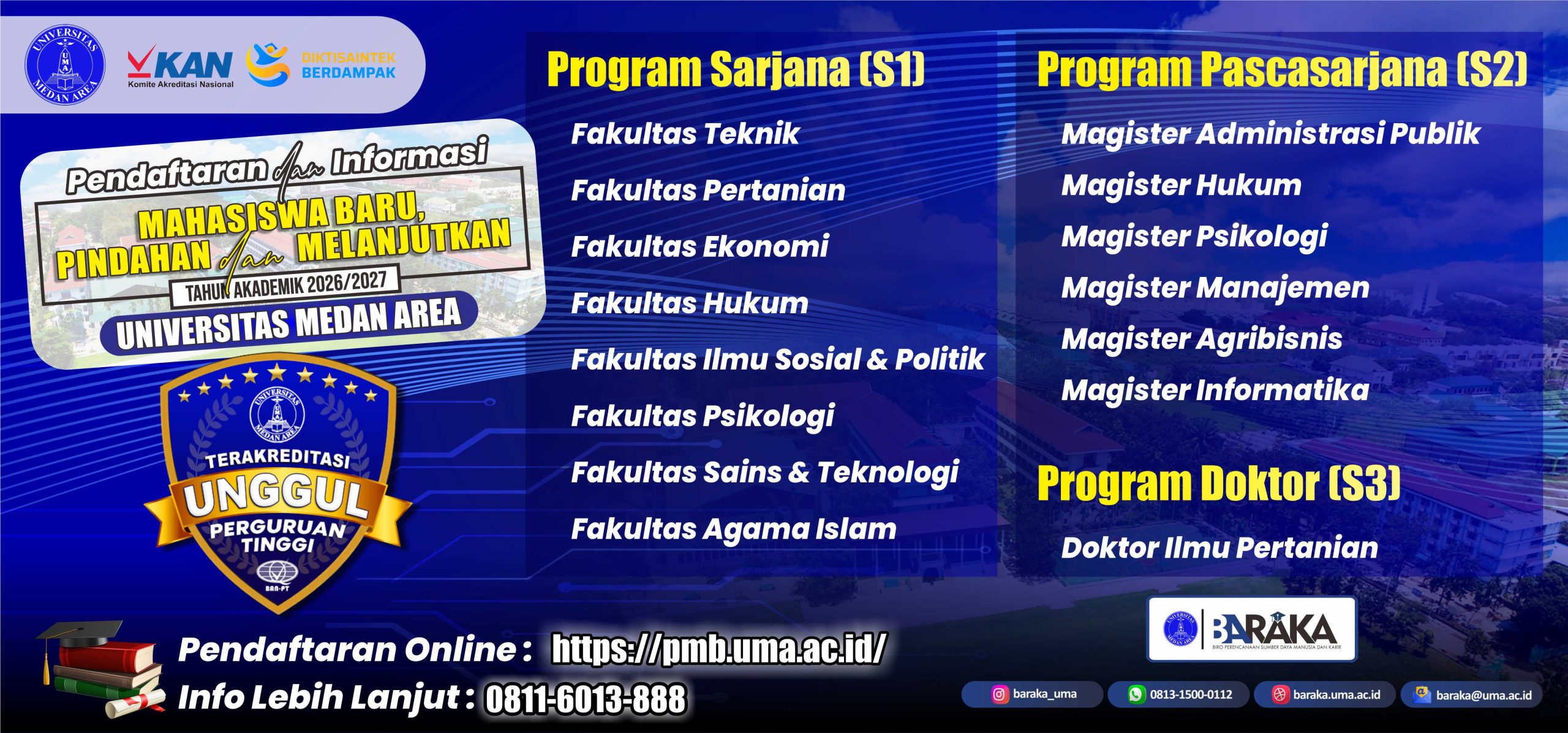 Pendaftaran Mahasiswa Baru UMA T.A. 2026/2027